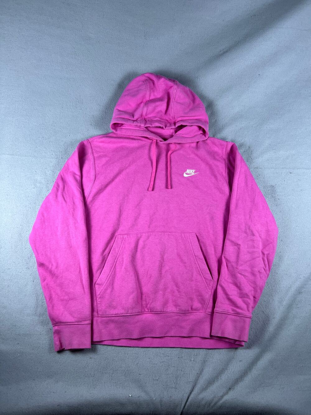 Nike Hoodie Womens M Pink Fleece Kangaroo Pocket Futura Logo Sweatshirt Sports